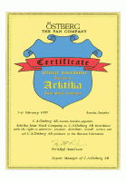Сертификат дистрибьютора Ostberg